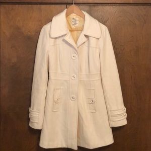 Cream Women’s Wool Tulle Coat LG